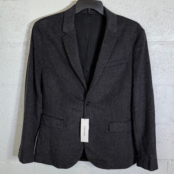 Calvin Klein Men's Wool/cashmere Blend Slim Blazer - Black - Medium$399